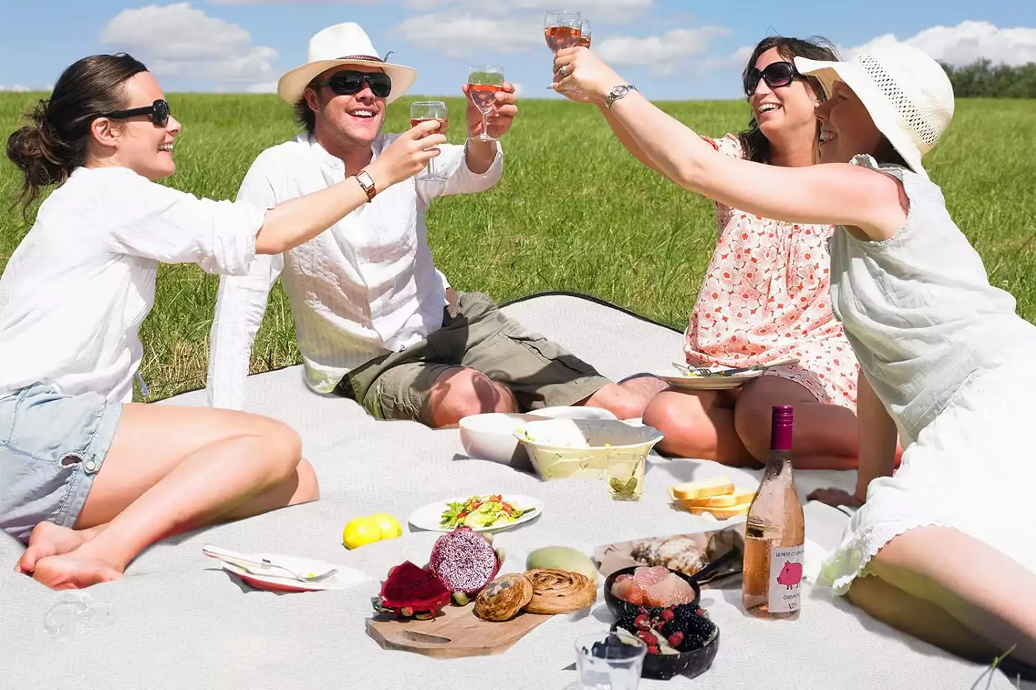 picnic blanket with strap